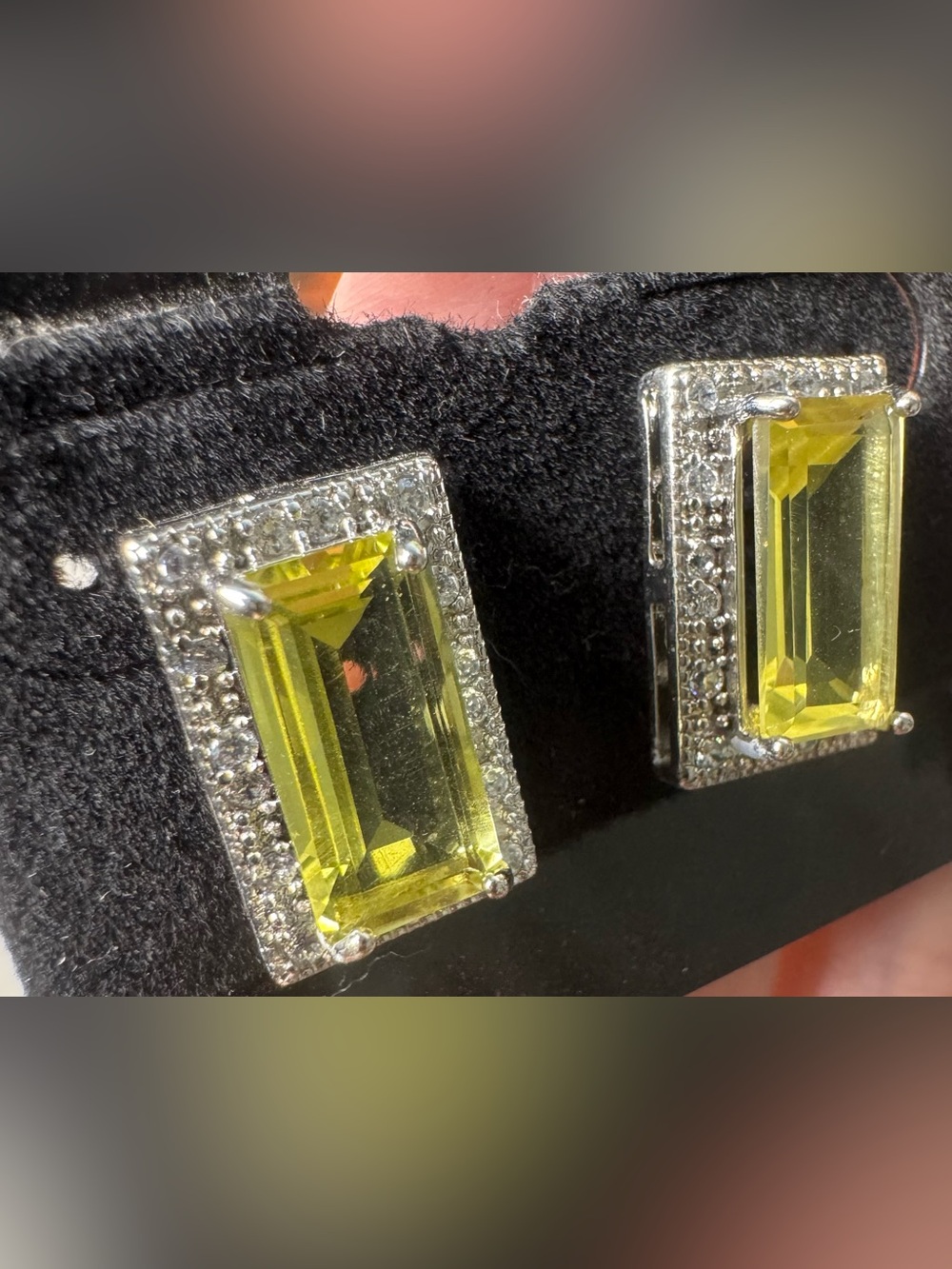 Elegant Yellow Gemstone Halo Stud Earrings - Women Jewelry